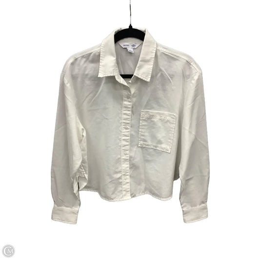 Top Long Sleeve By Old Navy In White, Size: M