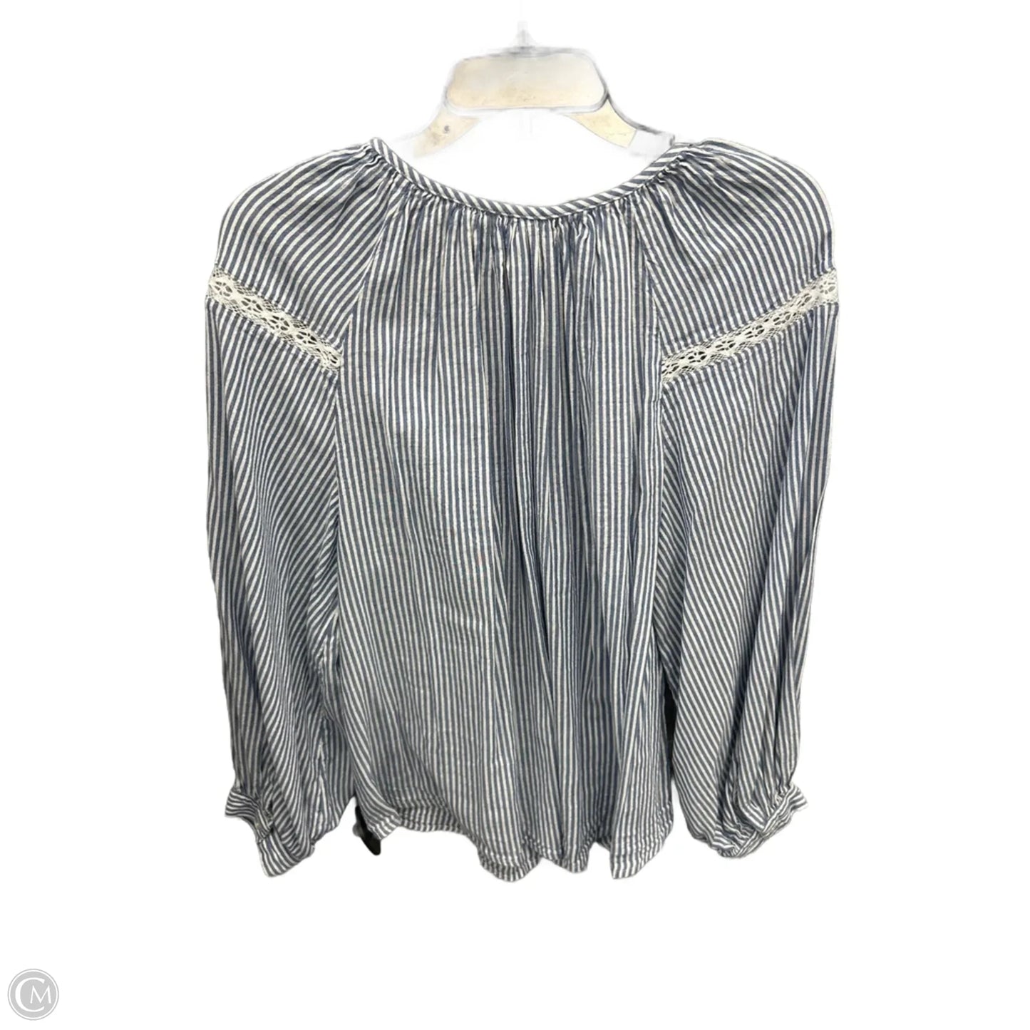 Top Long Sleeve By Old Navy In Blue & White, Size: M