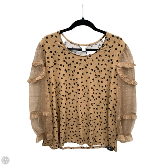 Top Long Sleeve By Cato In Brown, Size: Xl