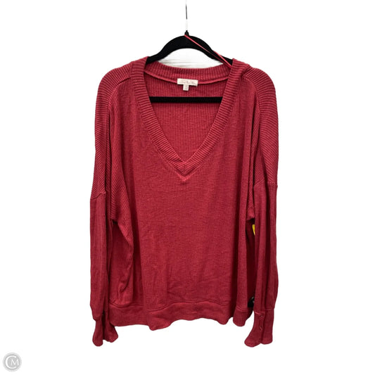 Top Long Sleeve By Nine Britton In Red, Size: 1x
