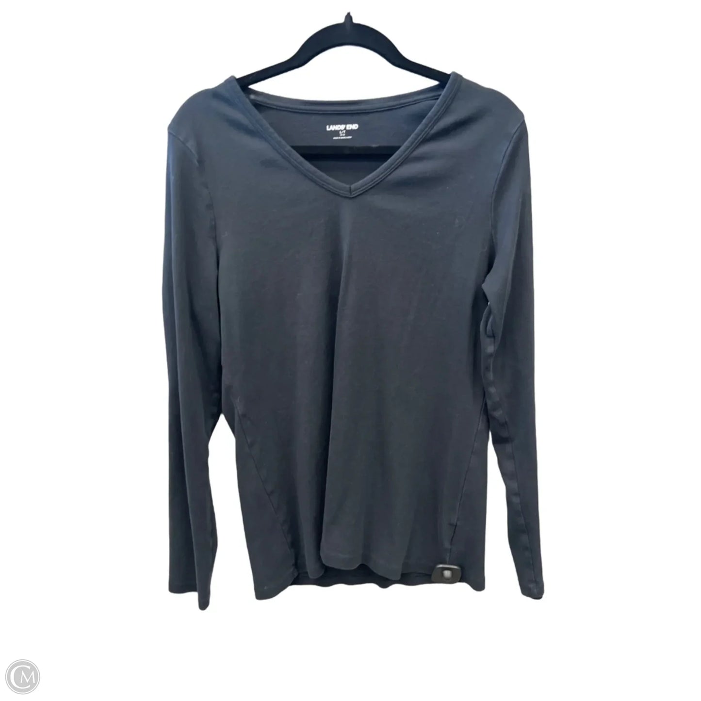 Top Long Sleeve Basic By Lands End In Black, Size: L