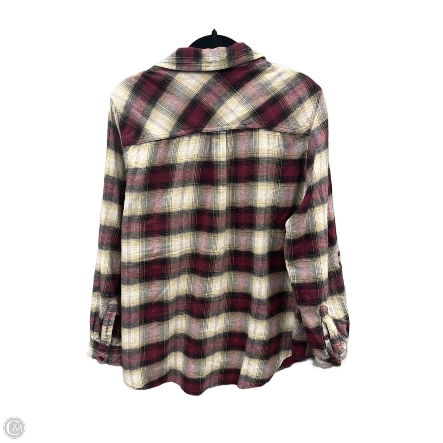 Top Long Sleeve By Falls Creek In Plaid Pattern, Size: 2x