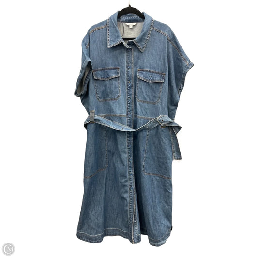 Dress Casual Midi By Ophelia Roe In Blue Denim, Size: 2x