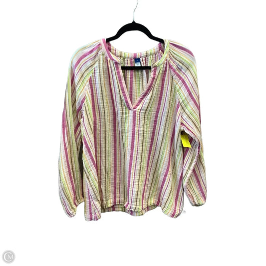 Top Long Sleeve By Old Navy In Striped Pattern, Size: L