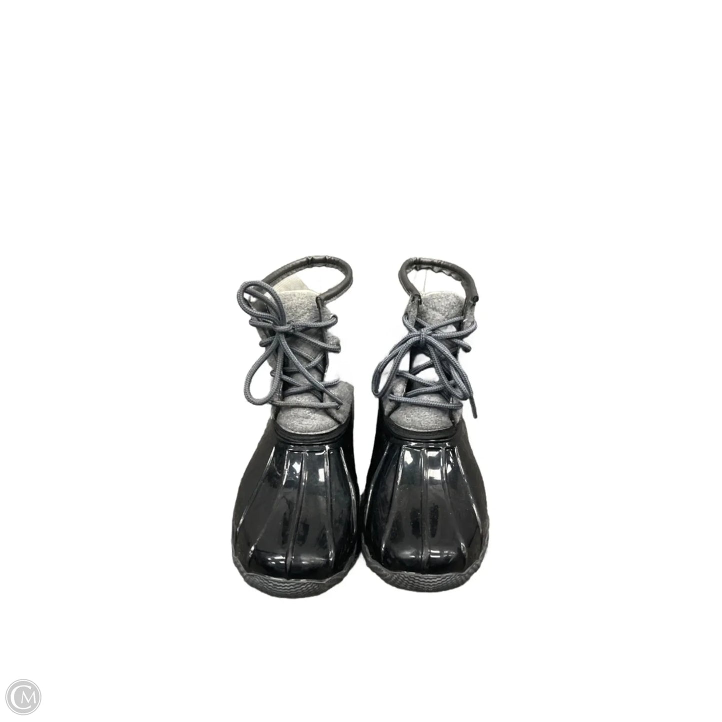 Boots Ankle Flats By Clothes Mentor In Black & Grey, Size: 9