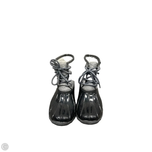 Boots Ankle Flats By Clothes Mentor In Black & Grey, Size: 9