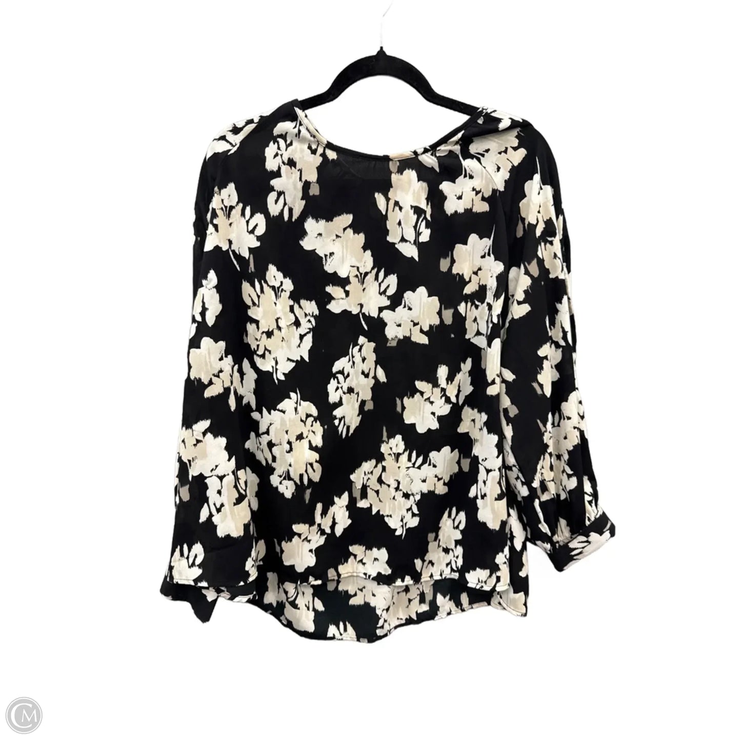 Blouse Long Sleeve By Maurices In Black & White, Size: 2x
