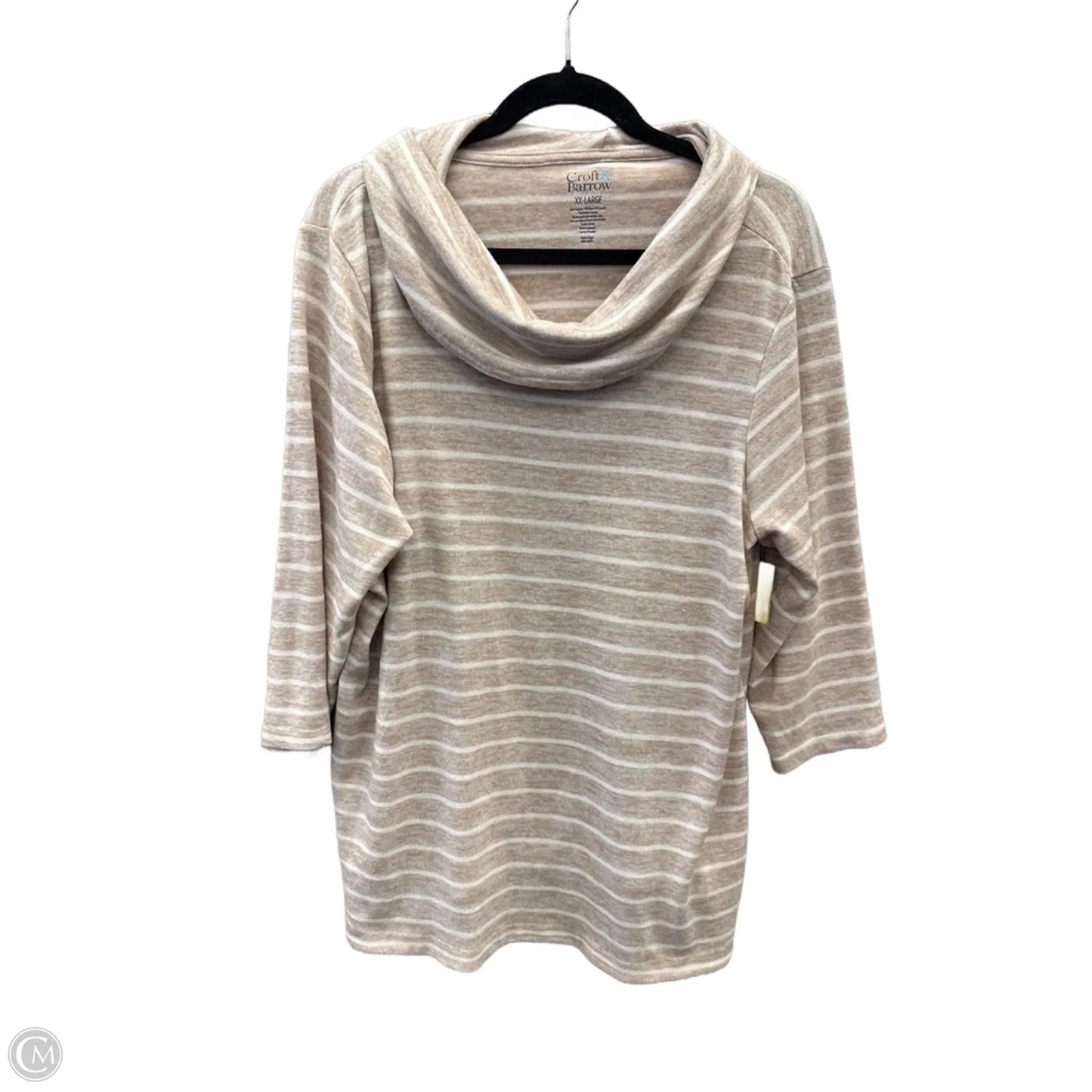 Top Long Sleeve By Croft And Barrow In Striped Pattern, Size: Xxl