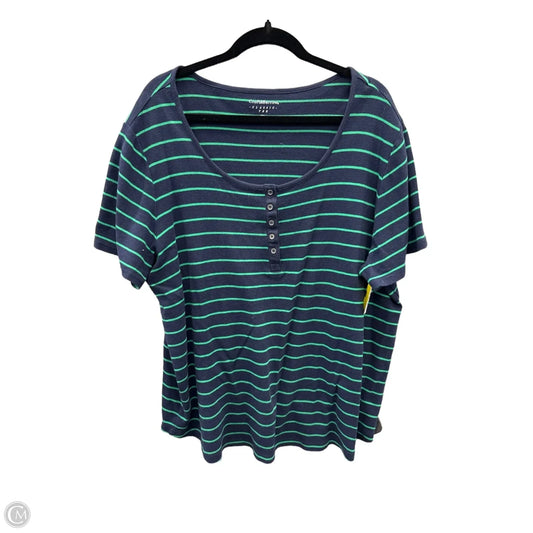 Top Short Sleeve By Croft And Barrow In Striped Pattern, Size: 3x