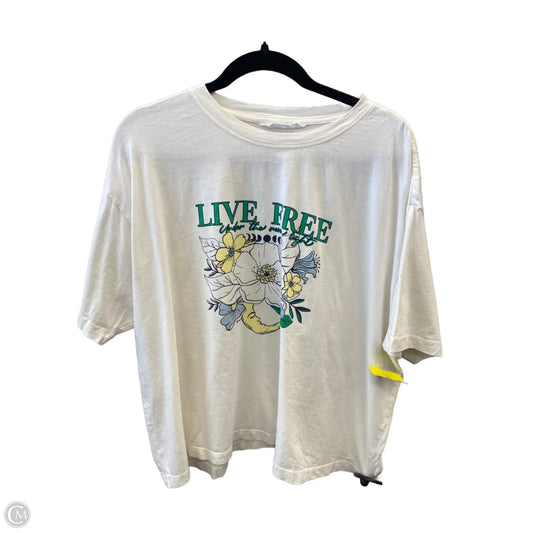 Top Short Sleeve By Primark In White, Size: Xl
