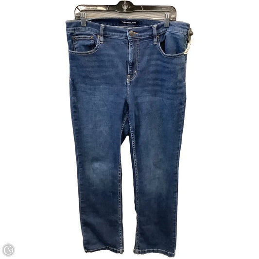 Jeans Straight By Calvin Klein In Blue Denim, Size: 16