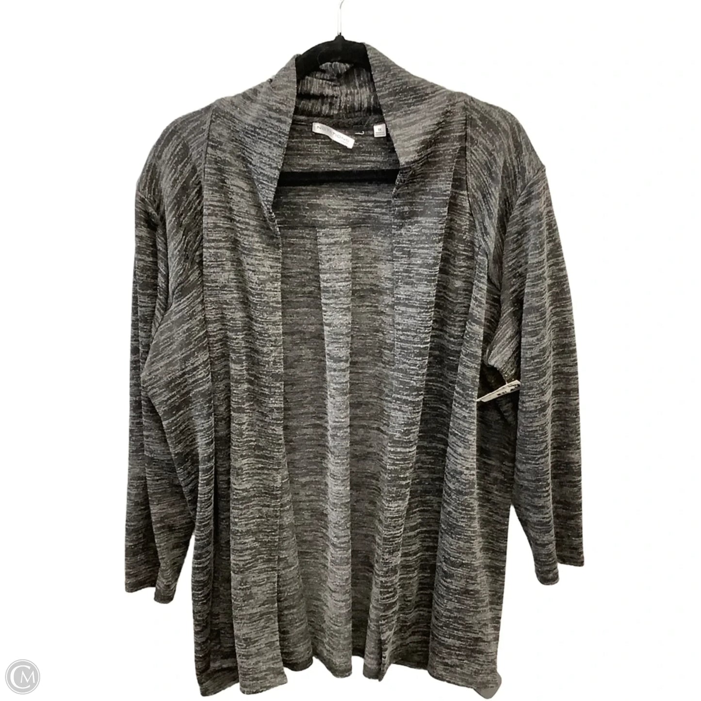 Cardigan By Notations In Grey, Size: 1x