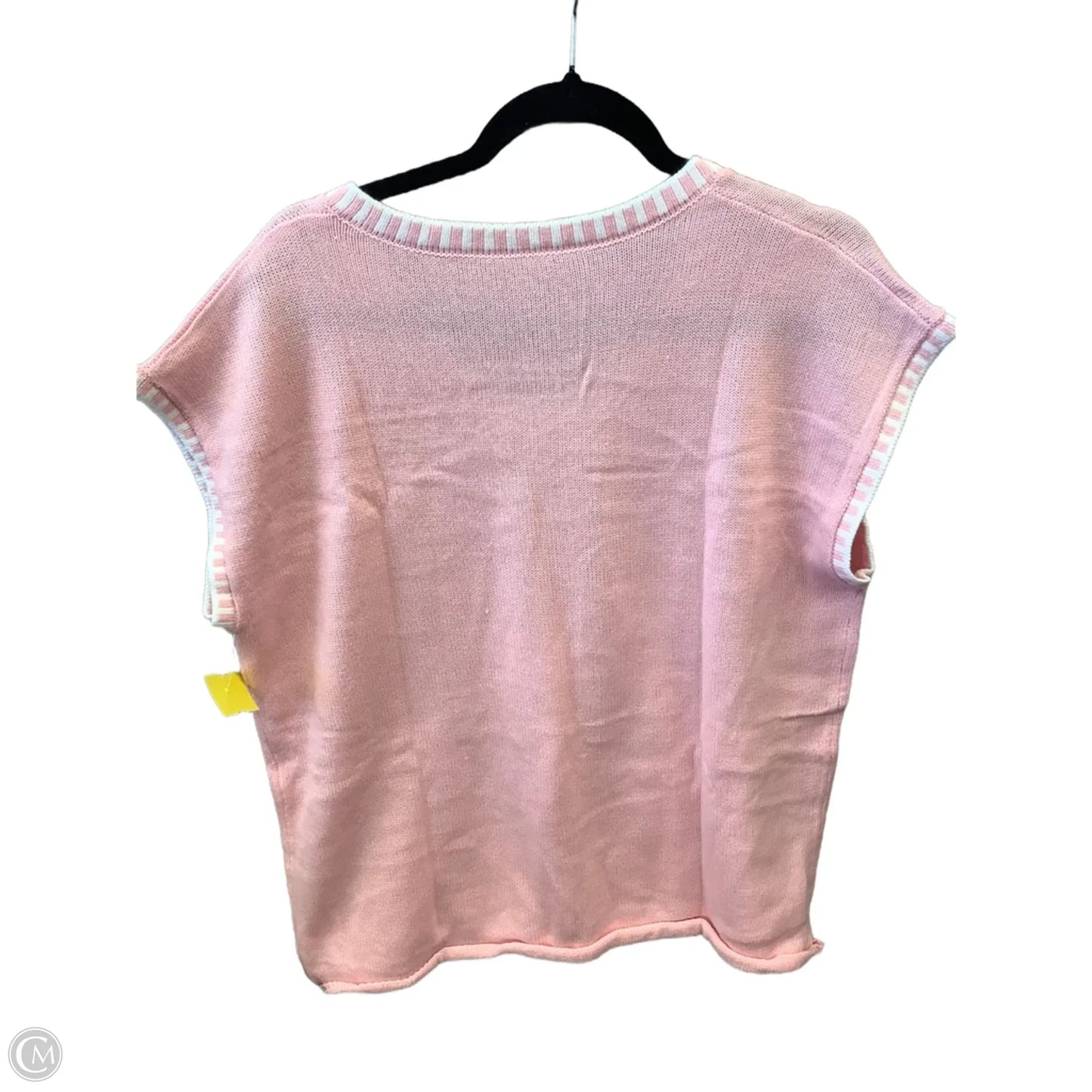 Vest Sweater By Clothes Mentor In Pink, Size: L