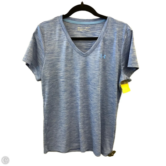 Athletic Top Short Sleeve By Under Armour In Blue, Size: L
