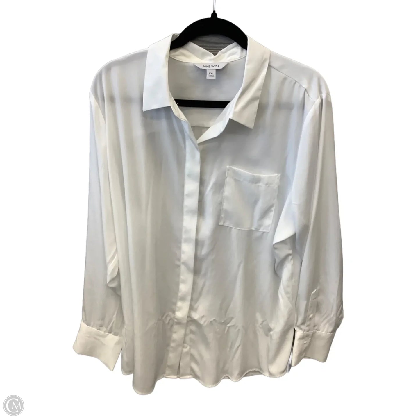 Top Long Sleeve By Nine West Apparel In White, Size: Xxl