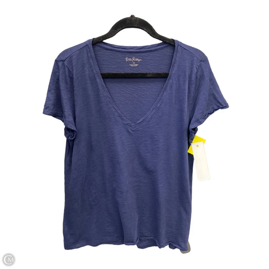 Top Short Sleeve Designer By Lilly Pulitzer In Blue, Size: M