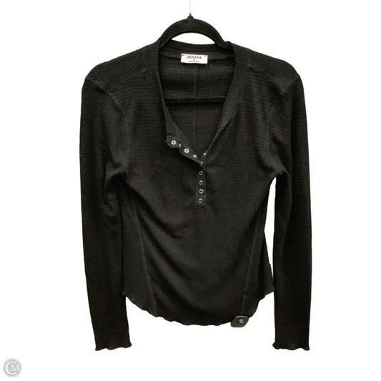 Top Long Sleeve By Zenana In Black, Size: L