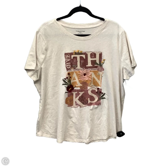 Top Short Sleeve By Maurices In Cream, Size: 1x