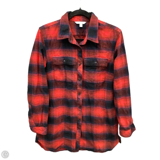 Top Long Sleeve By L.l. Bean In Plaid Pattern, Size: M