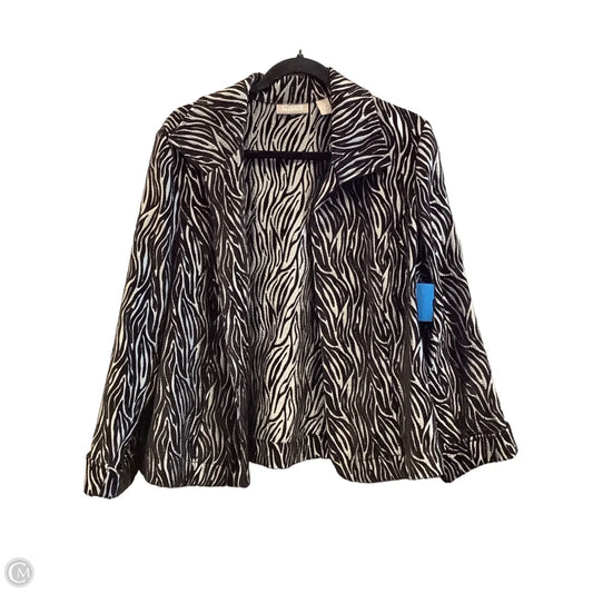 Blazer By Chicos In Black & Grey, Size: L
