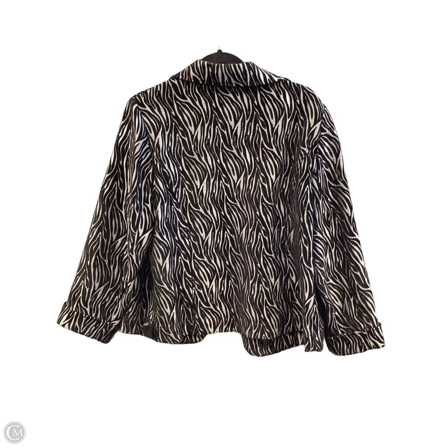 Blazer By Chicos In Black & Grey, Size: L