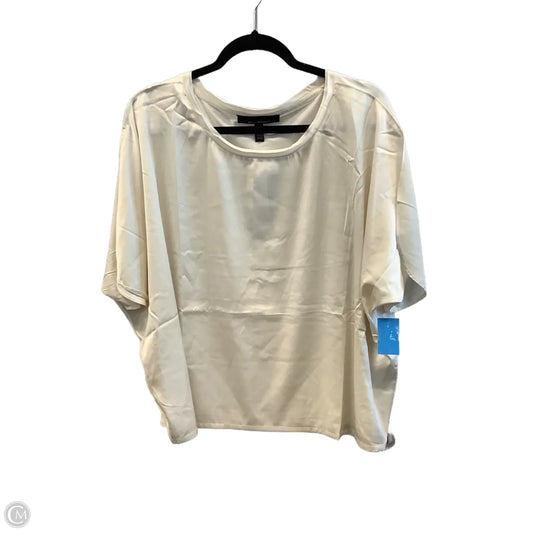 Top Short Sleeve By White House Black Market In Cream, Size: Xl