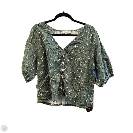 Top Short Sleeve By Loft In Green, Size: XL