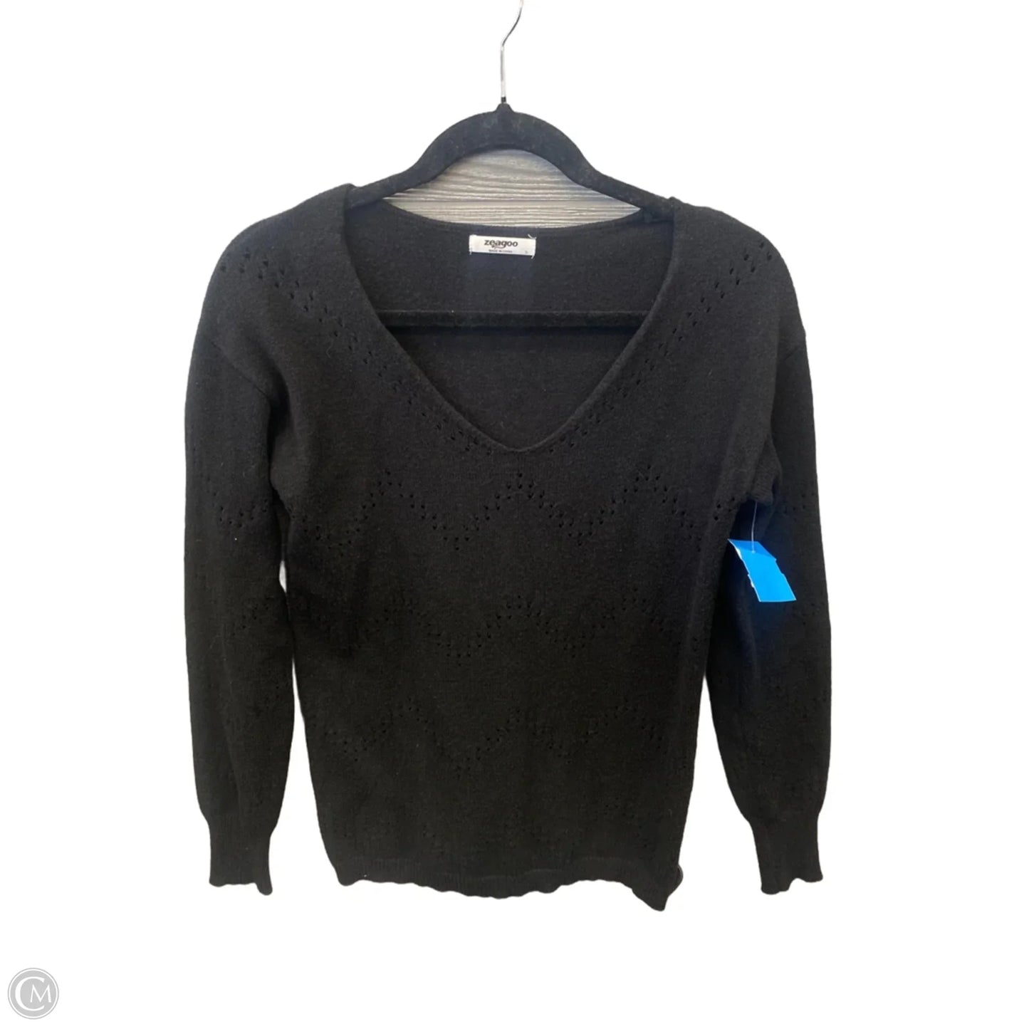 Top Long Sleeve By Zeagoo In Black, Size: S