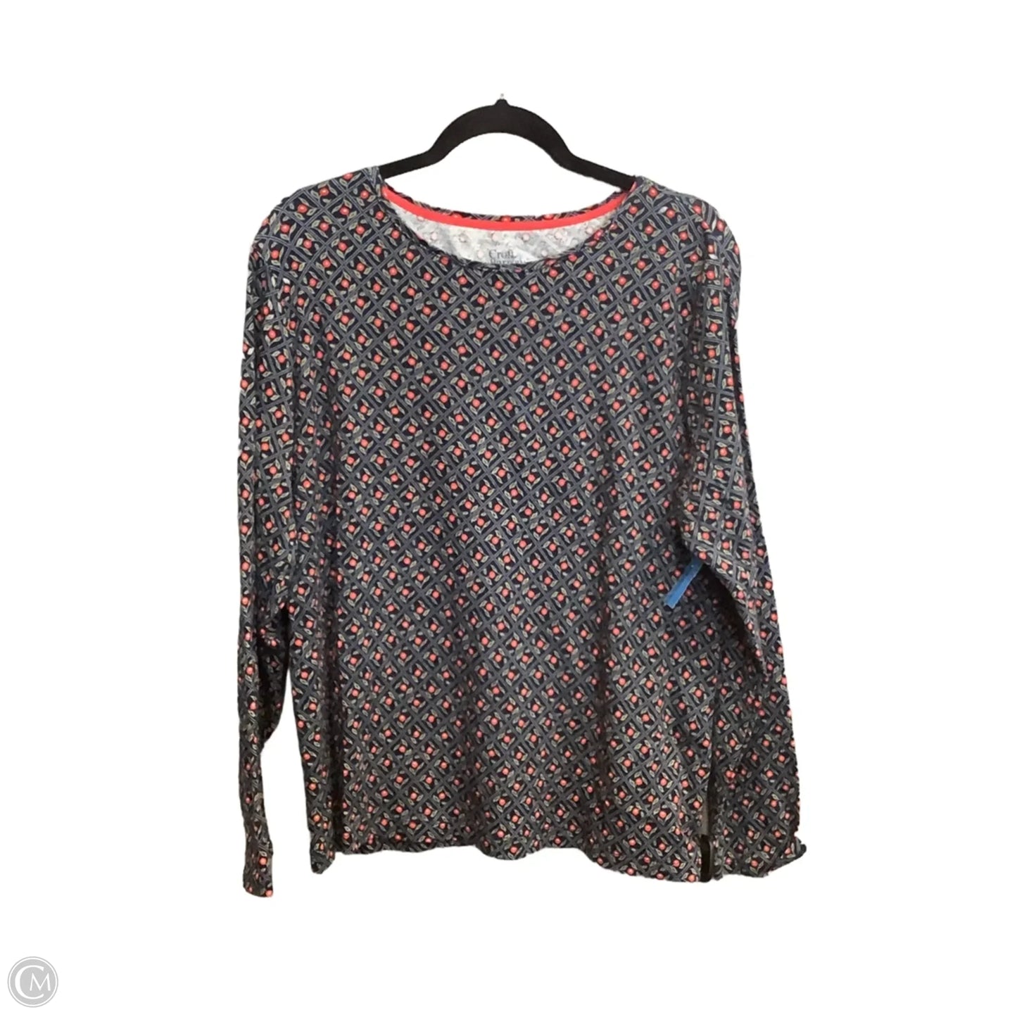 Top Long Sleeve By Croft And Barrow In Blue & Red, Size: Xl