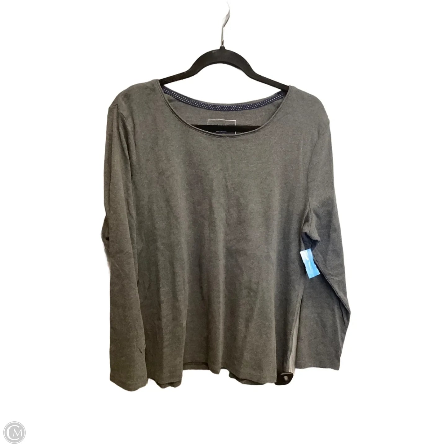 Top Long Sleeve Basic By Charter Club In Grey, Size: Xl