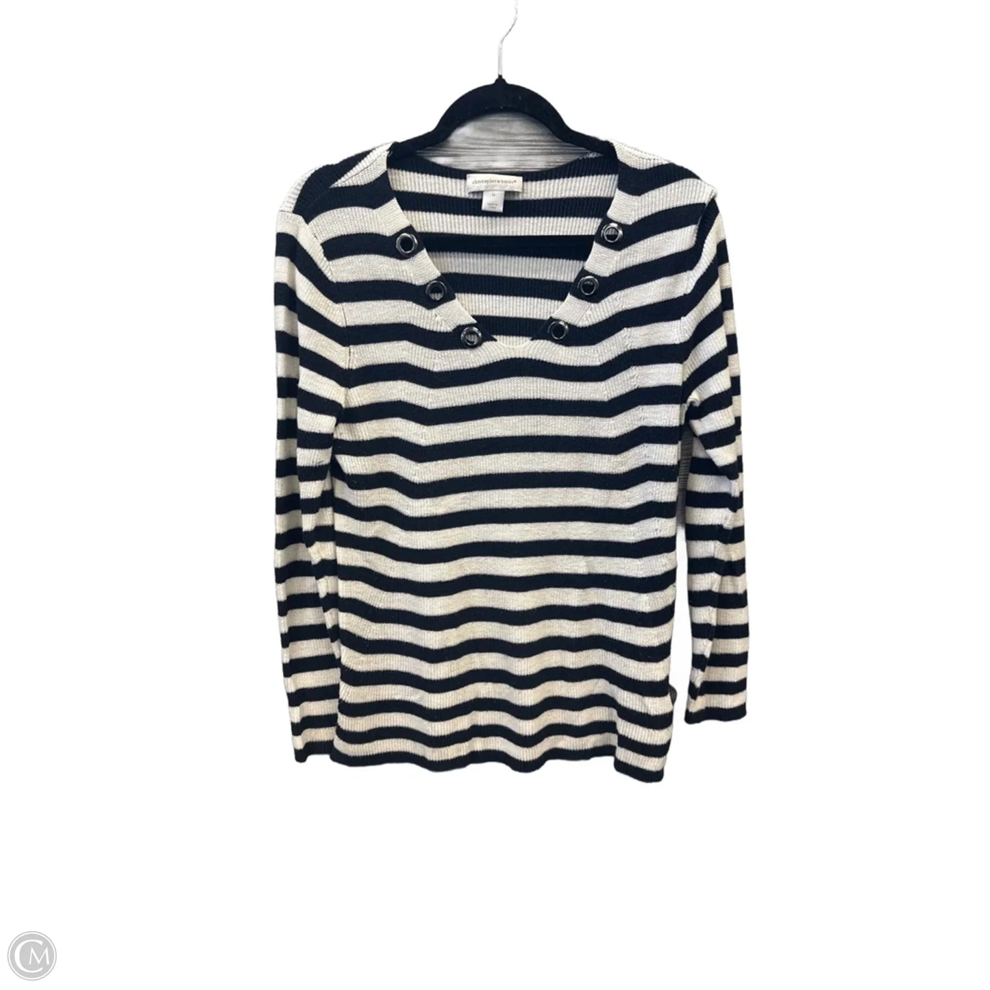 Top Long Sleeve By Christopher And Banks In Striped Pattern, Size: M