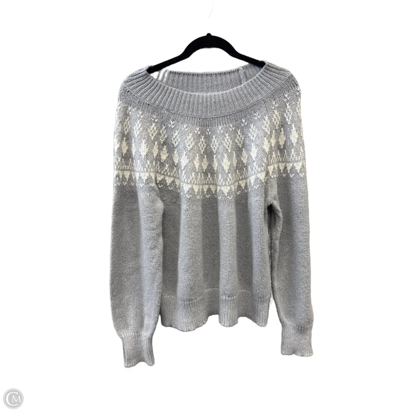Sweater By Melrose And Market In Grey & White, Size: Xl