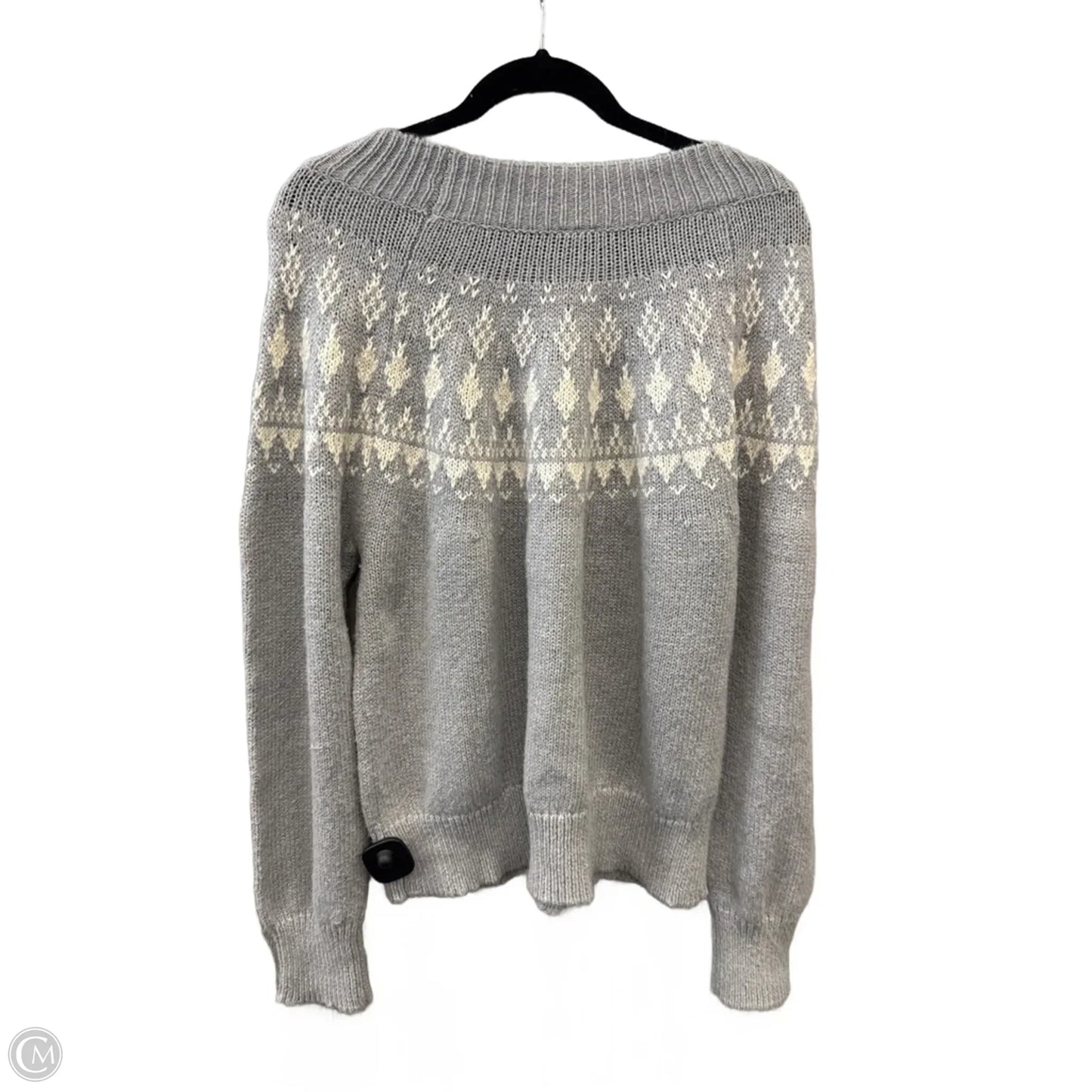 Sweater By Melrose And Market In Grey & White, Size: Xl