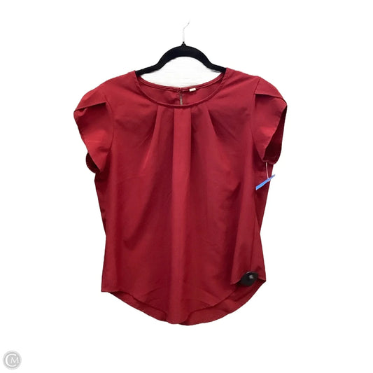 Blouse Short Sleeve By Clothes Mentor In Red, Size: M