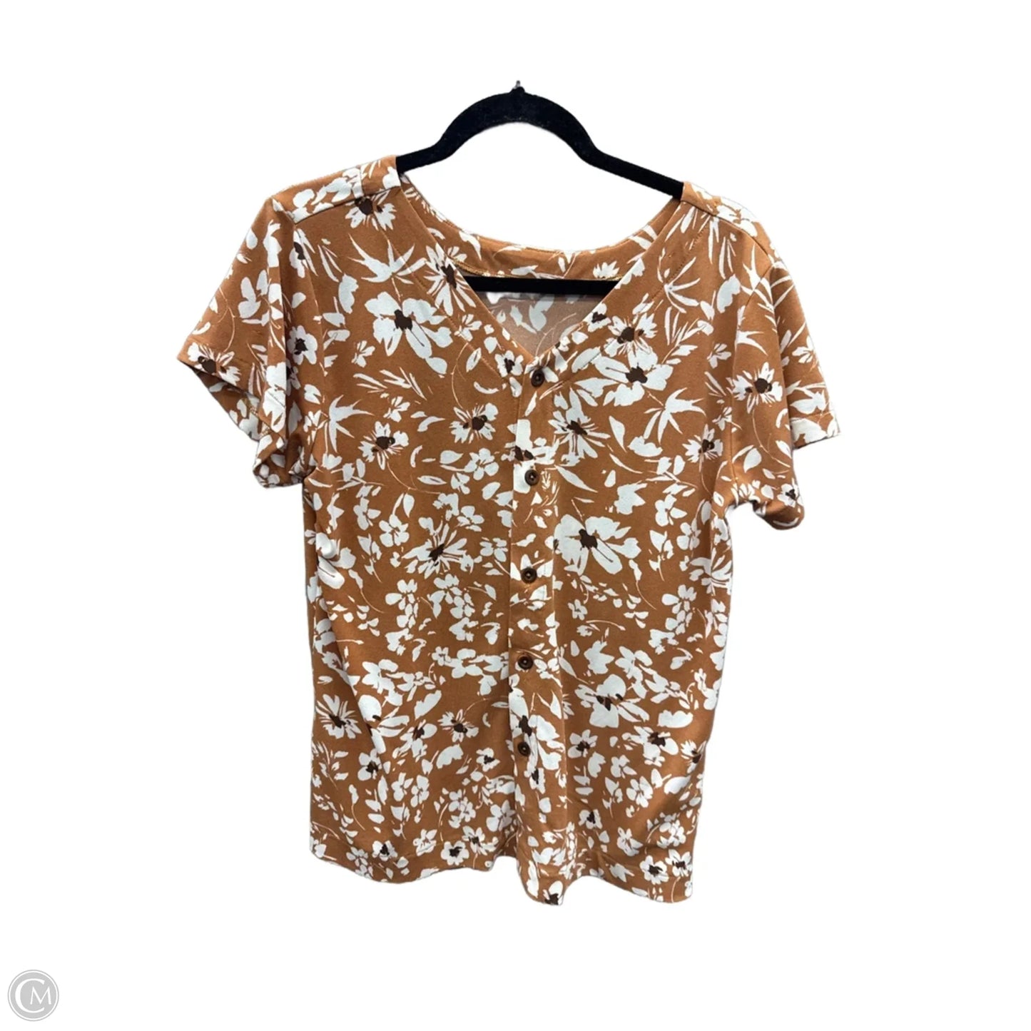 Top Short Sleeve By Clothes Mentor In Brown, Size: M