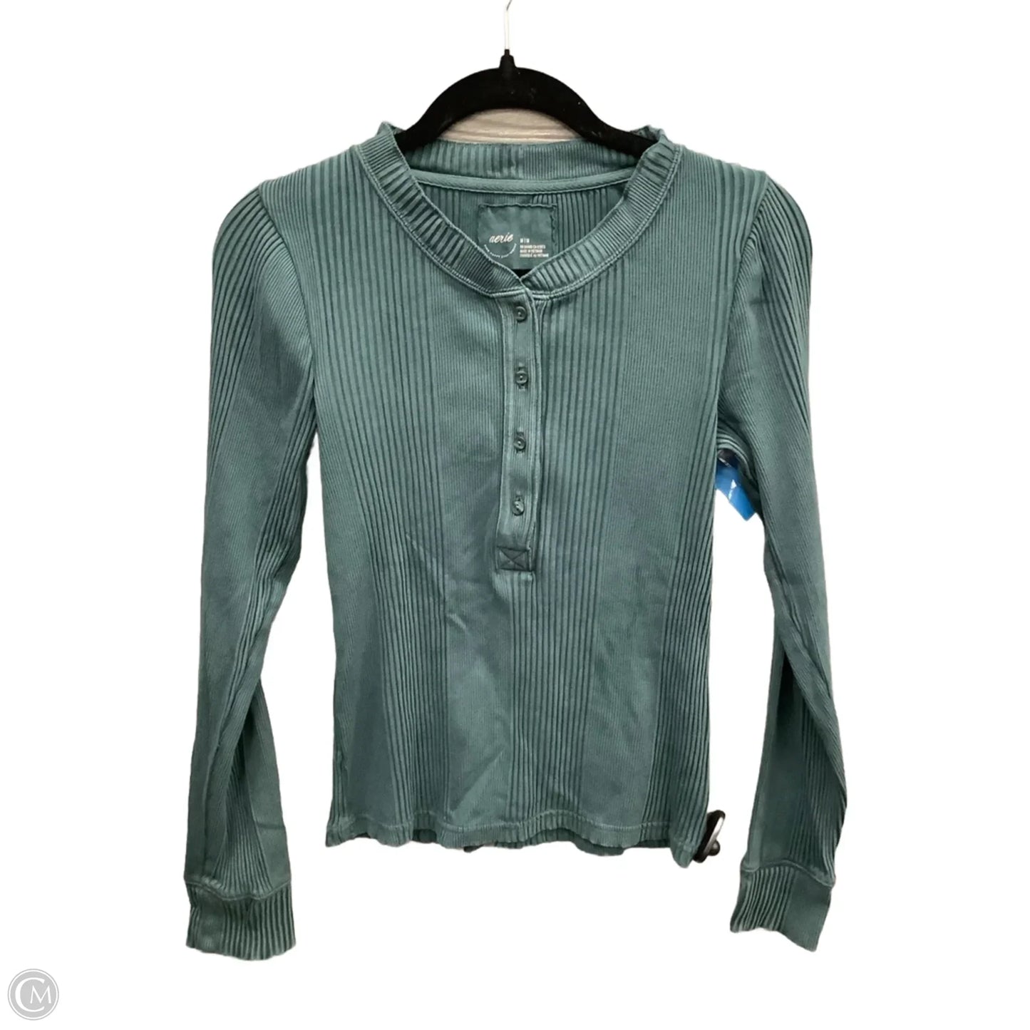 Top Long Sleeve By Aerie In Green, Size: M