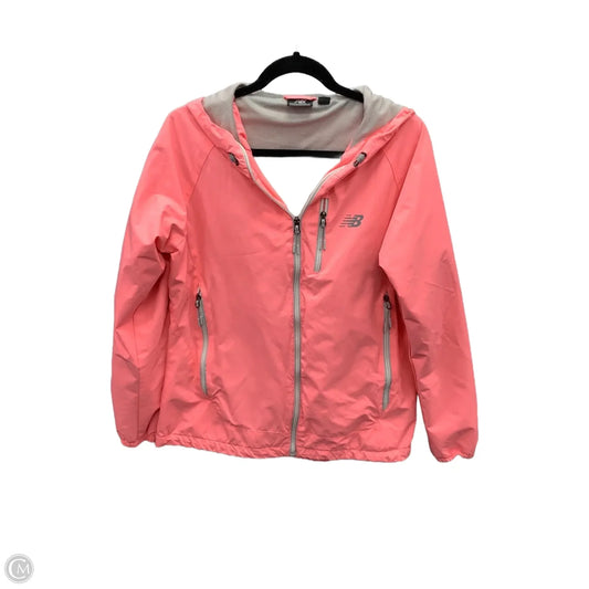 Jacket Windbreaker By New Balance In Pink, Size: L