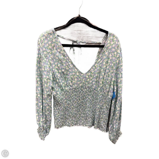 Blouse Long Sleeve By Clothes Mentor In Blue & Green, Size: 1x