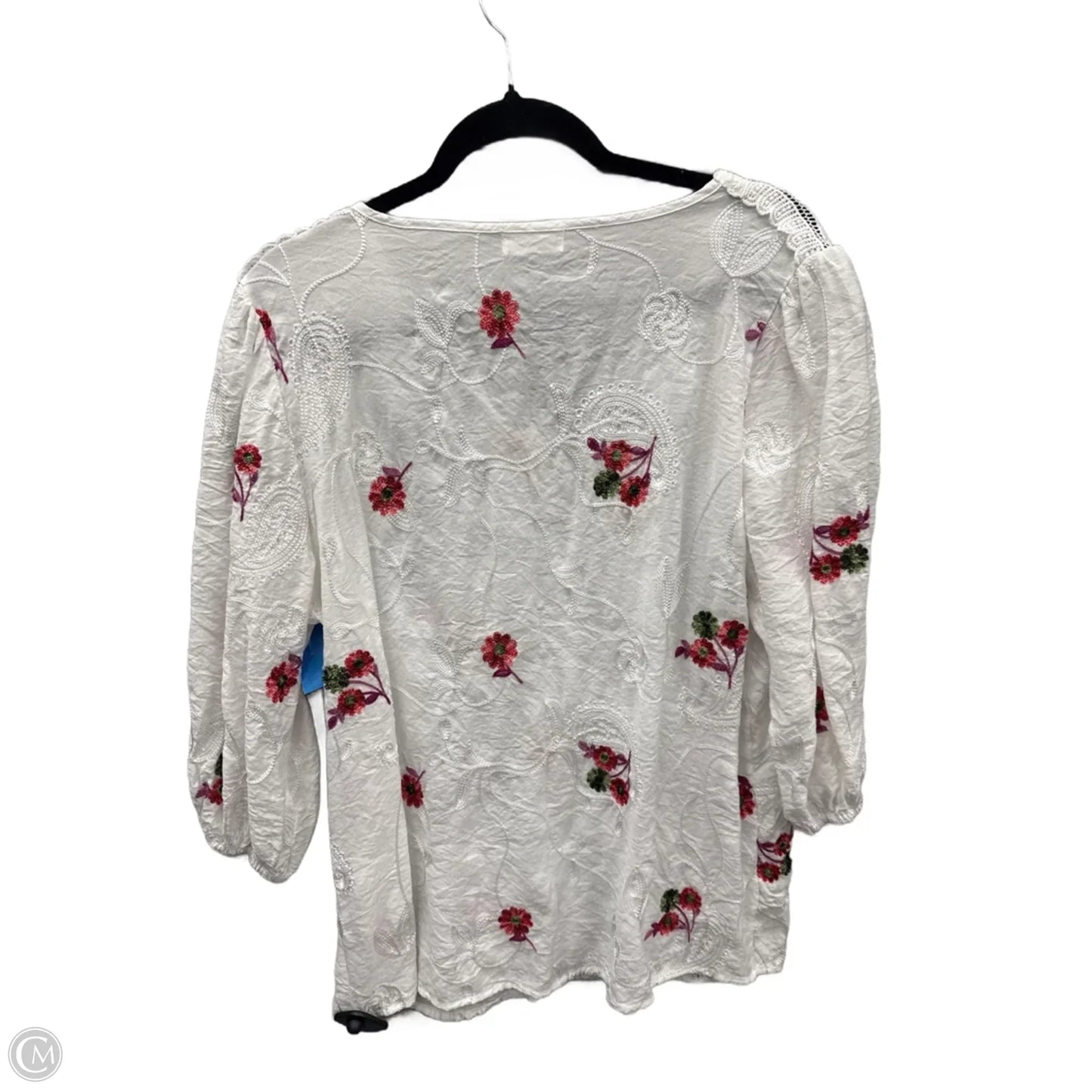 Blouse Long Sleeve By Clothes Mentor In White, Size: 2x