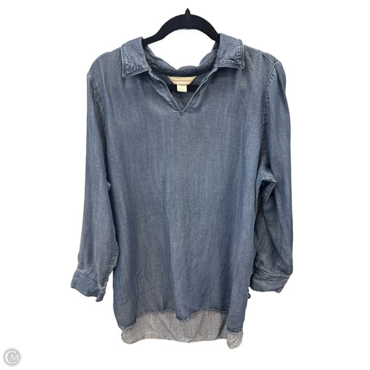 Top Long Sleeve By Christopher And Banks In Blue, Size: Xl