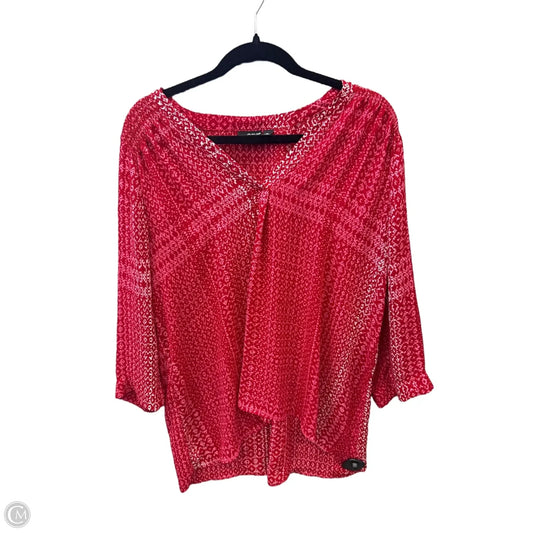 Top Long Sleeve By Ana In Red, Size: Xl