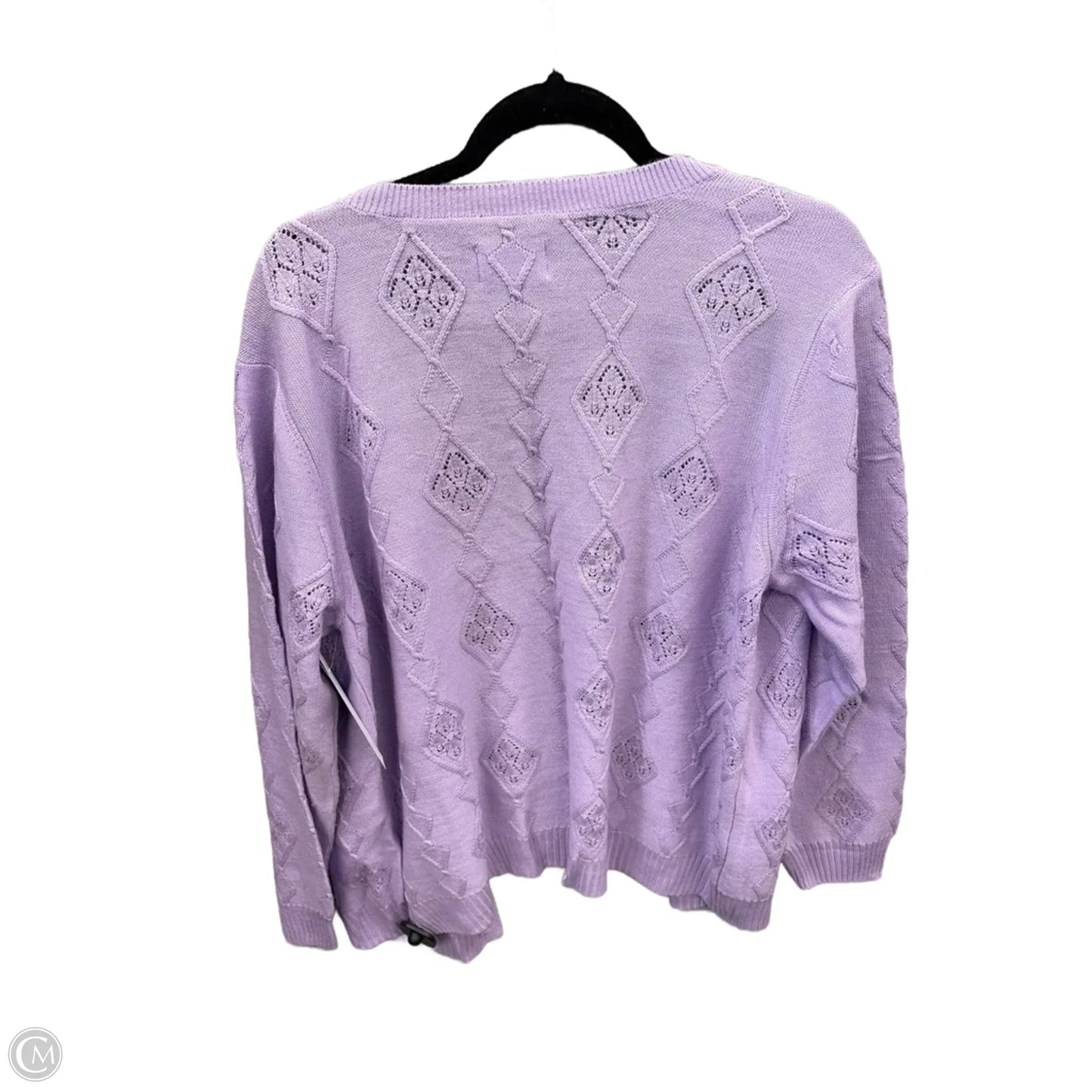 Sweater Cardigan By Clothes Mentor In Purple, Size: Xlp