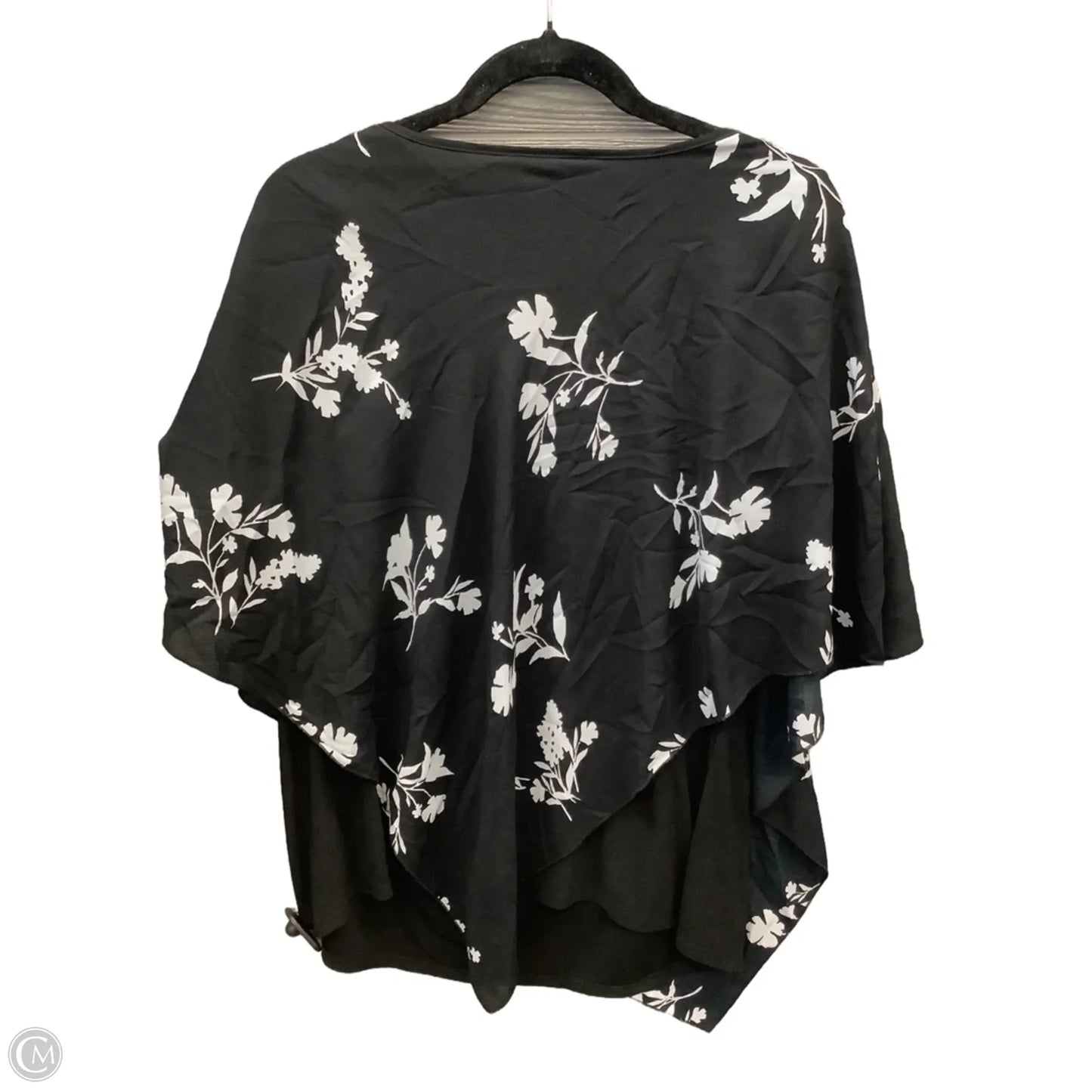 Blouse Short Sleeve By Investments In Black, Size: 1x