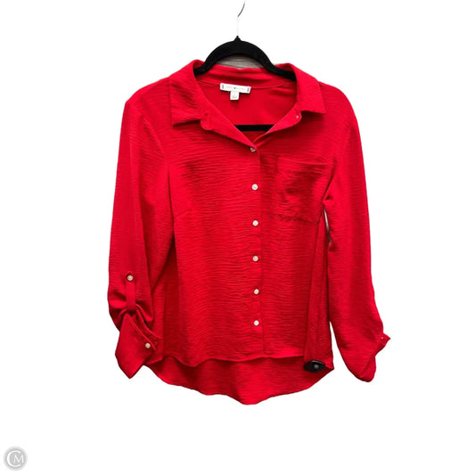 Top Long Sleeve By Tommy Hilfiger In Red, Size: S