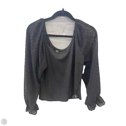 Blouse Long Sleeve By Shein In Black, Size: 2x