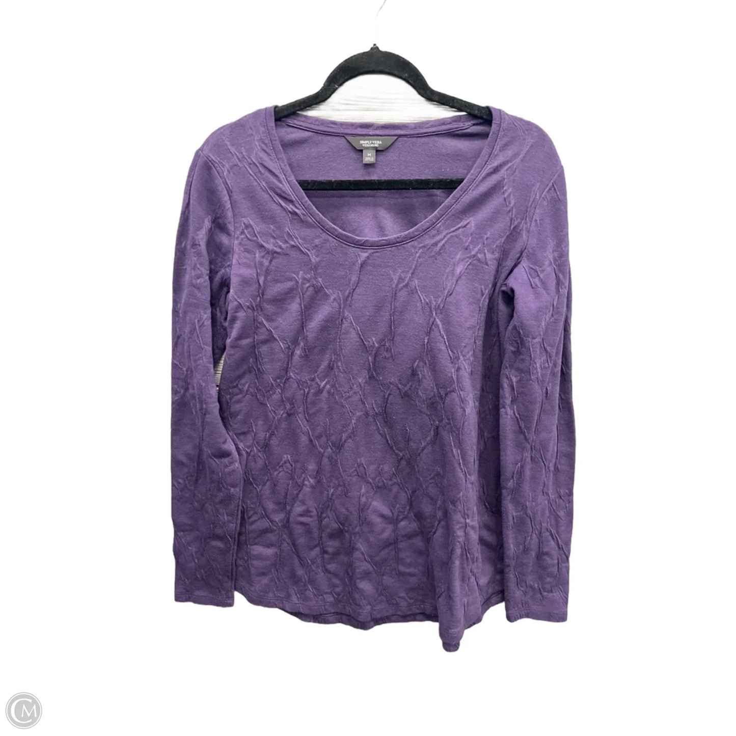 Top Long Sleeve By Simply Vera In Purple, Size: M