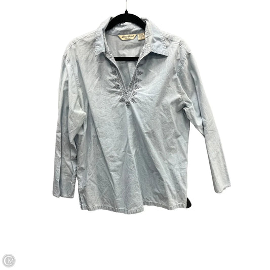 Top Long Sleeve By Eddie Bauer In Blue, Size: M