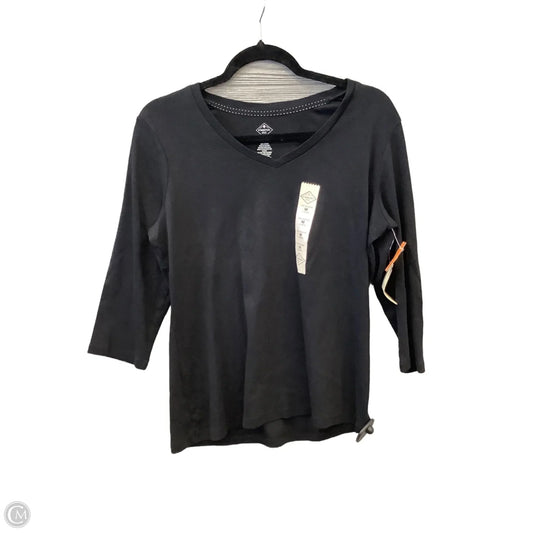 Top 3/4 Sleeve Basic By St Johns Bay In Black, Size: M