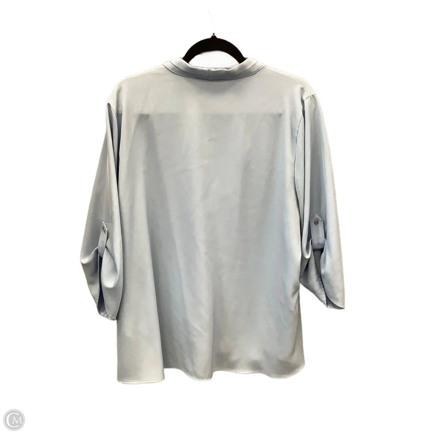 Blouse 3/4 Sleeve By Calvin Klein In Blue, Size: 2x
