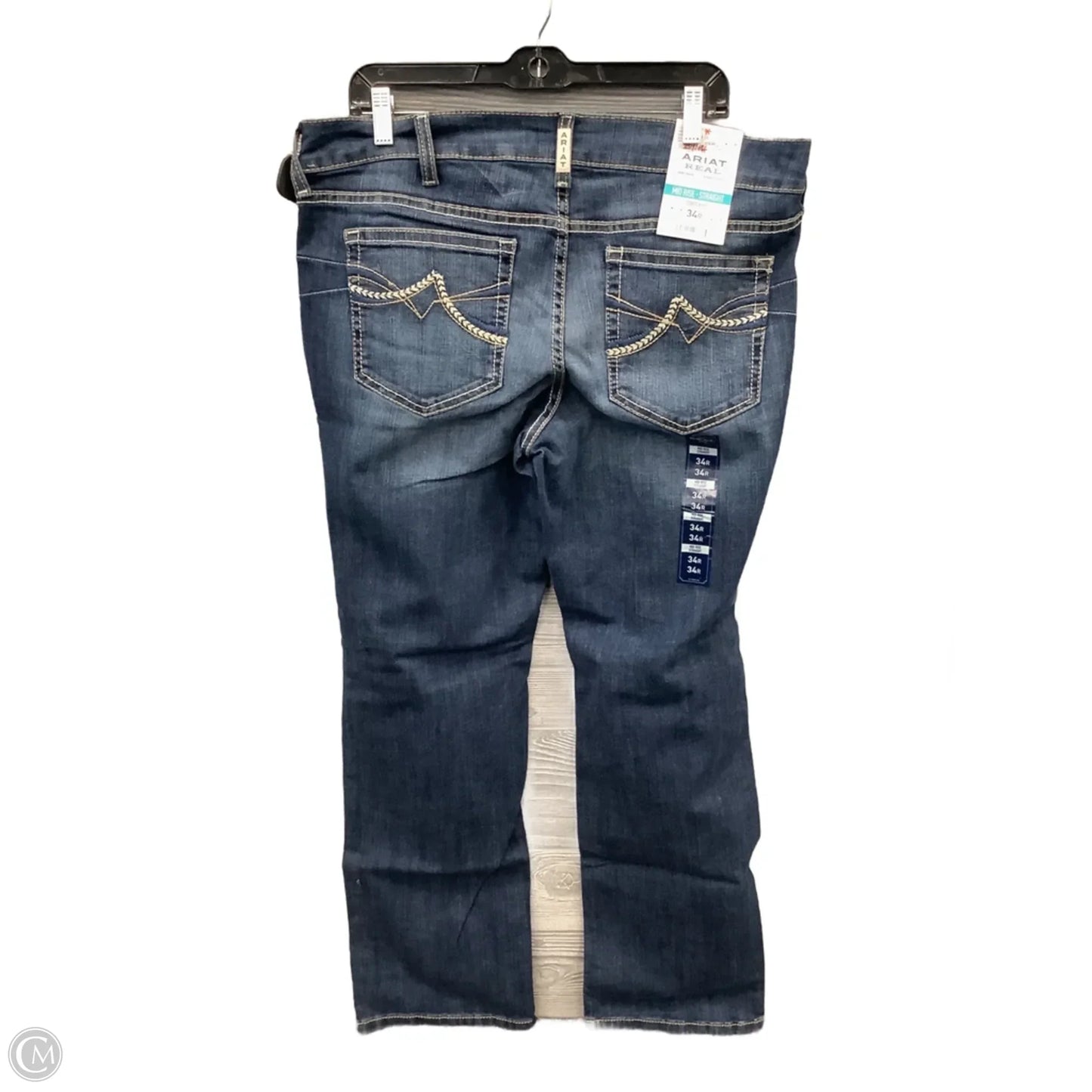 Jeans Straight By Ariat In Blue Denim, Size: 18
